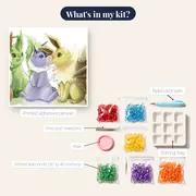 Pokémon Diamond Painting Watercolour Siblings – kit contents