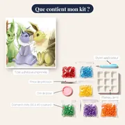 Diamond Painting Pokémon La Fratrie Aquarelle – contenu du kit