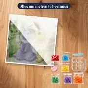 Diamond Painting Pokémon Broers en Zussen in Aquarel – pakket klaar om te beginnen