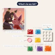Pokémon Diamond Painting Twilight Romance – kit contents