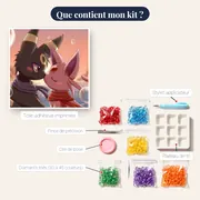Diamond Painting Pokémon Romance au Crépuscule – contenu du kit