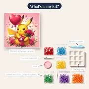 Pokémon Diamond Painting Pikachu Love Declaration – kit contents