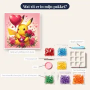 Diamond Painting Pokémon Pikachu Liefdesverklaring – inhoud van het pakket