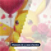 Diamond Painting Pokémon Pikachu Déclaration d'Amour – gros plan des diamants