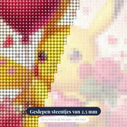 Diamond Painting Pokémon Pikachu Liefdesverklaring – close-up van de steentjes
