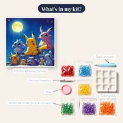 Pokémon Diamond Painting Moonlight Lament – kit contents