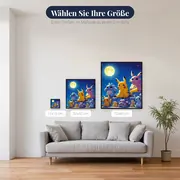 Diamond Painting Pokémon Klage im Mondschein – verfügbare Größen