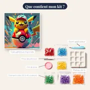 Diamond Painting Pokémon Pikachu Pop Art – contenu du kit