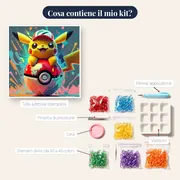 Diamond Painting Pokémon Pikachu Pop Art – contenuto del kit