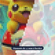 Diamond Painting Pokémon Pikachu Pop Art – gros plan des diamants