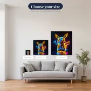 Pokémon Diamond Painting Pikachu Neon Lightning – available sizes