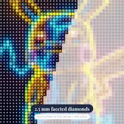 Pokémon Diamond Painting Pikachu Neon Lightning – diamond close-up
