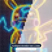 Diamond Painting Pokémon Pikachu Neon Bliksem – close-up van de steentjes