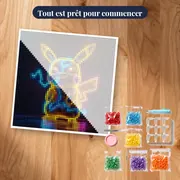 Diamond Painting Pokémon Pikachu Foudre Néon – kit prêt à commencer