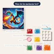 Diamond Painting Pokémon Glurak Elementarwut – Inhalt des Sets