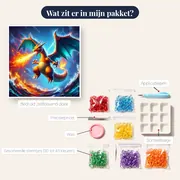 Diamond Painting Pokémon Charizard Elementaire Woede – inhoud van het pakket