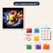 Diamond Painting Pokémon Pikachu Vortex Électrique – contenu du kit