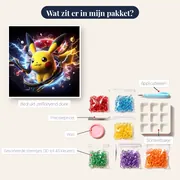 Diamond Painting Pokémon Pikachu Elektrische Vortex – inhoud van het pakket