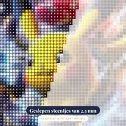Diamond Painting Pokémon Pikachu Elektrische Vortex – close-up van de steentjes