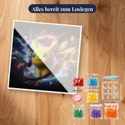 Diamond Painting Pokémon Pikachu Elektrischer Wirbel – Set bereit zum Loslegen