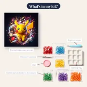 Pokémon Diamond Painting Pikachu Energy Flow – kit contents