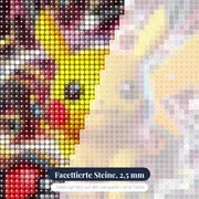 Diamond Painting Pokémon Pikachu Energiefluss – Nahaufnahme der Steine