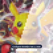 Diamond Painting Pokémon Pikachu Energiestroom – close-up van de steentjes