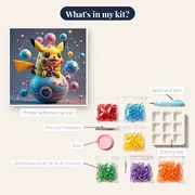 Pokémon Diamond Painting Pikachu Bubble Festival – kit contents