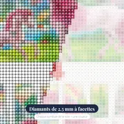 Diamond painting personnalisé avec Prénom – gros plan des diamants