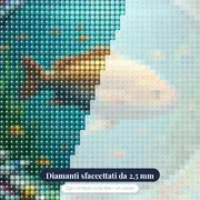 Pittura con diamanti Carpe Koï l'Artiste – primo piano dei diamanti