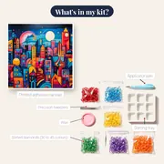 Modern Pop Art City Diamond Painting – kit contents