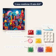 Diamond Painting Città Pop Art Moderna – contenuto del kit