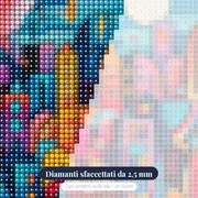 Diamond Painting Città Pop Art Moderna – primo piano dei diamanti