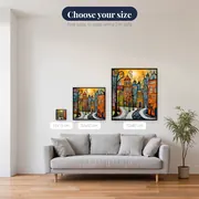 Colorful Houses Alley Diamond Painting – available sizes