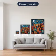Village Under Full Moon Diamond Painting – available sizes