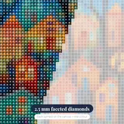 Village Under Full Moon Diamond Painting – diamond close-up