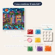Diamond Painting Città Vetrata con Pesci – contenuto del kit