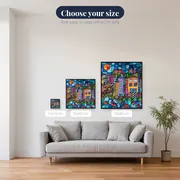 Stained Glass City with Fish Diamond Painting – available sizes