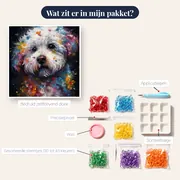 Maltezer Bichon Aquarel Diamond Painting – inhoud van het pakket