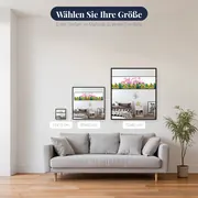 Rosa Flamingo mit Blumen – verfügbare Größen