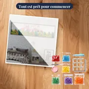 Flamant Rose Et Fleurs – kit prêt à commencer