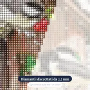 Pittura a diamante Cinciallegre alla Casetta d'Inverno – primo piano dei diamanti