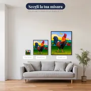 Pittura con diamanti Il Gallo della Fattoria – misure disponibili