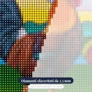 Pittura con diamanti Il Gallo della Fattoria – primo piano dei diamanti