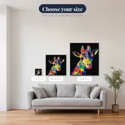 Multicolour Pop Art Giraffe – available sizes
