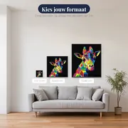 Diamond schilderij Veelkleurige Pop Art Giraf – beschikbare formaten