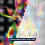 Quadro Diamante Giraffa Pop Art Multicolore – primo piano dei diamanti