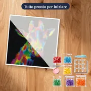 Quadro Diamante Giraffa Pop Art Multicolore – kit pronto per iniziare