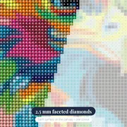 Multicolour Pop Art Eagle – diamond close-up