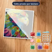 Pittura a diamante Aquila Pop Art Multicolore – kit pronto per iniziare